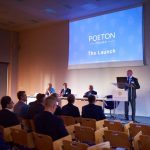Polska-launch-Darren-Burge Poeton Managing Director Darren Burge presenting on stage at Polska launch