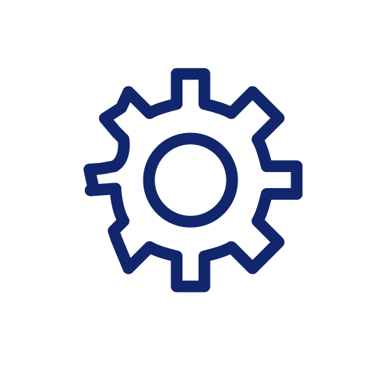 Icons - Blue_Reduce Wear Gear icon with worn edge
